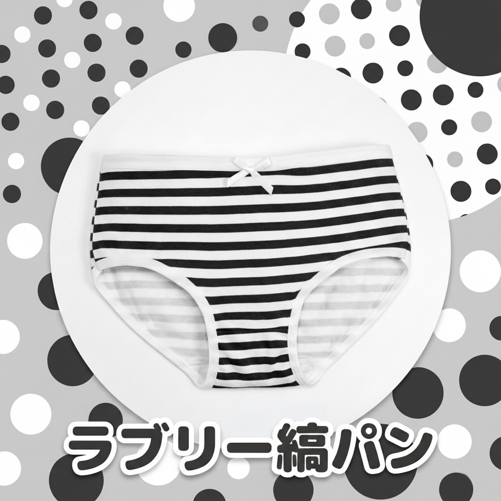 ラブリー縞パン ブラック